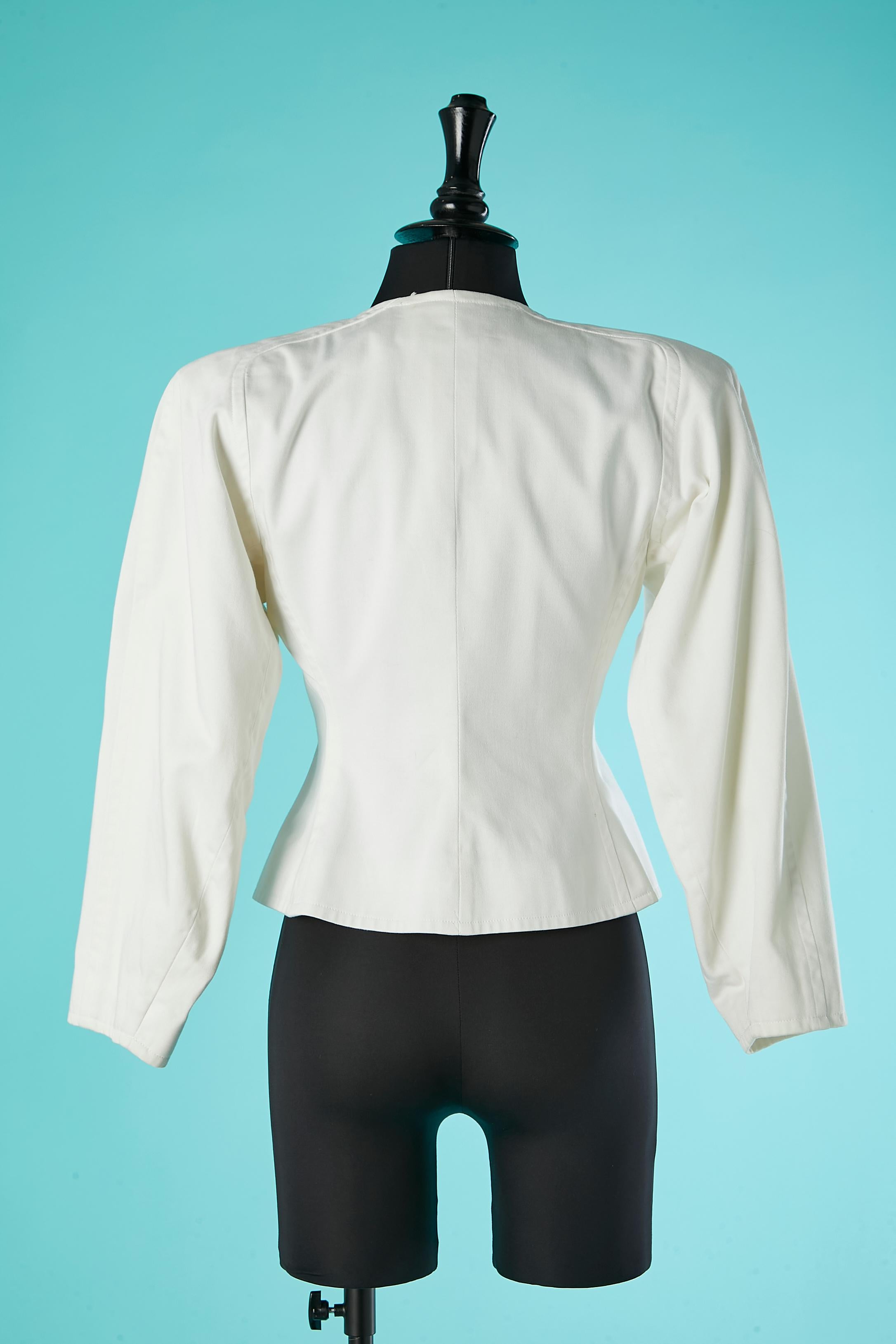 White single-breasted cotton jacket Yves Saint Laurent Variation  For Sale 1
