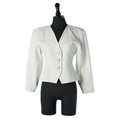White single-breasted cotton jacket Yves Saint Laurent Variation 