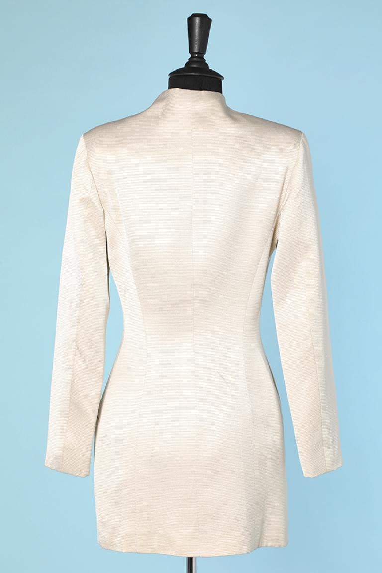 Veste en soie blanche à simple boutonnage Lecoanet Hémant Pour femmes en vente
