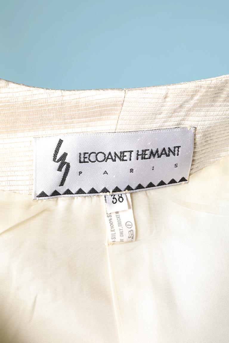 Veste en soie blanche à simple boutonnage Lecoanet Hémant en vente 1