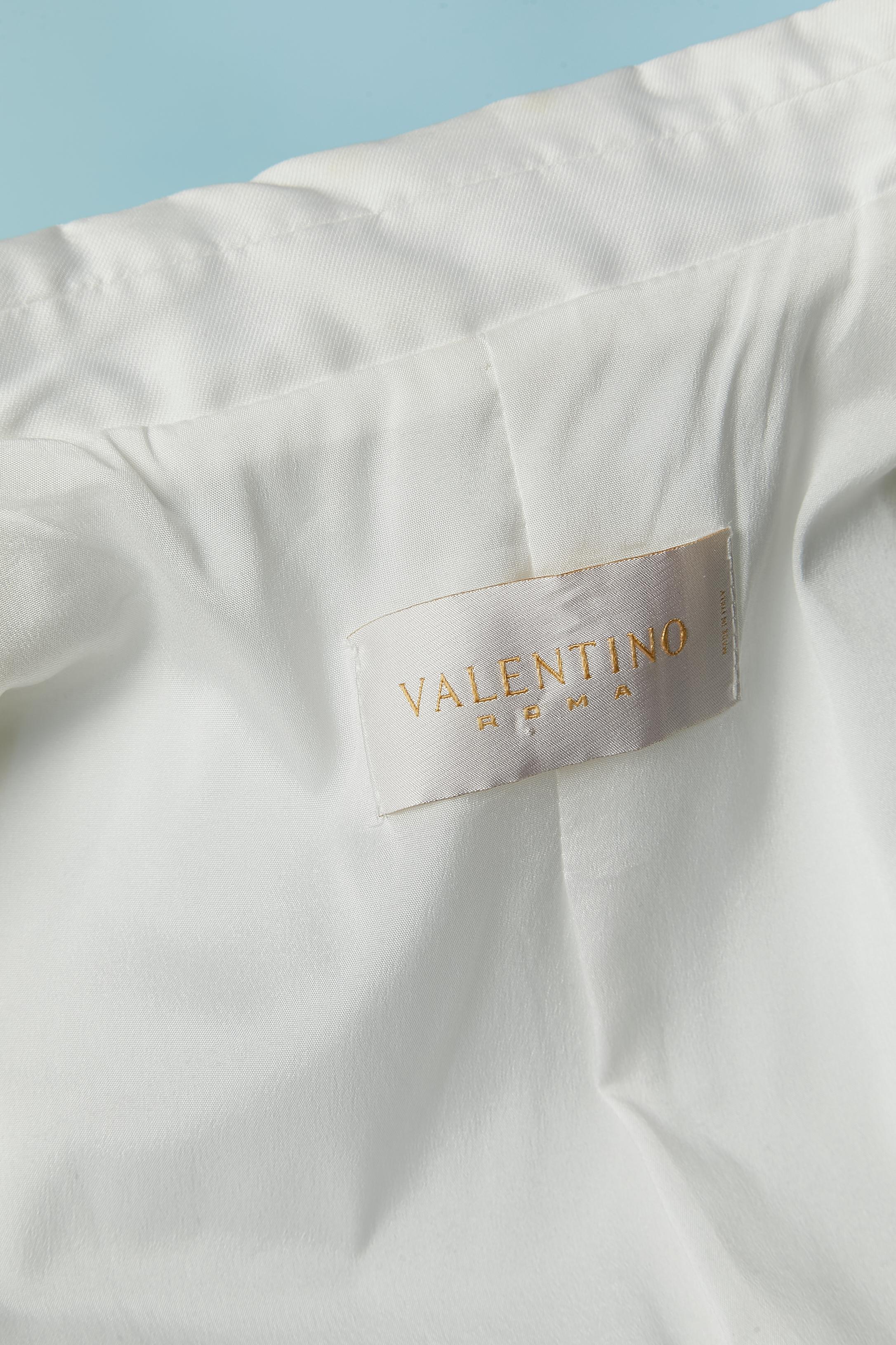 Weißer Rockanzug mit geschliffenem, gerafftem und gerafftem Rock VALENTINO ROMA im Angebot 6