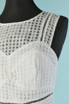 Weißes ärmelloses Cocktailkleid HERVE LEGER