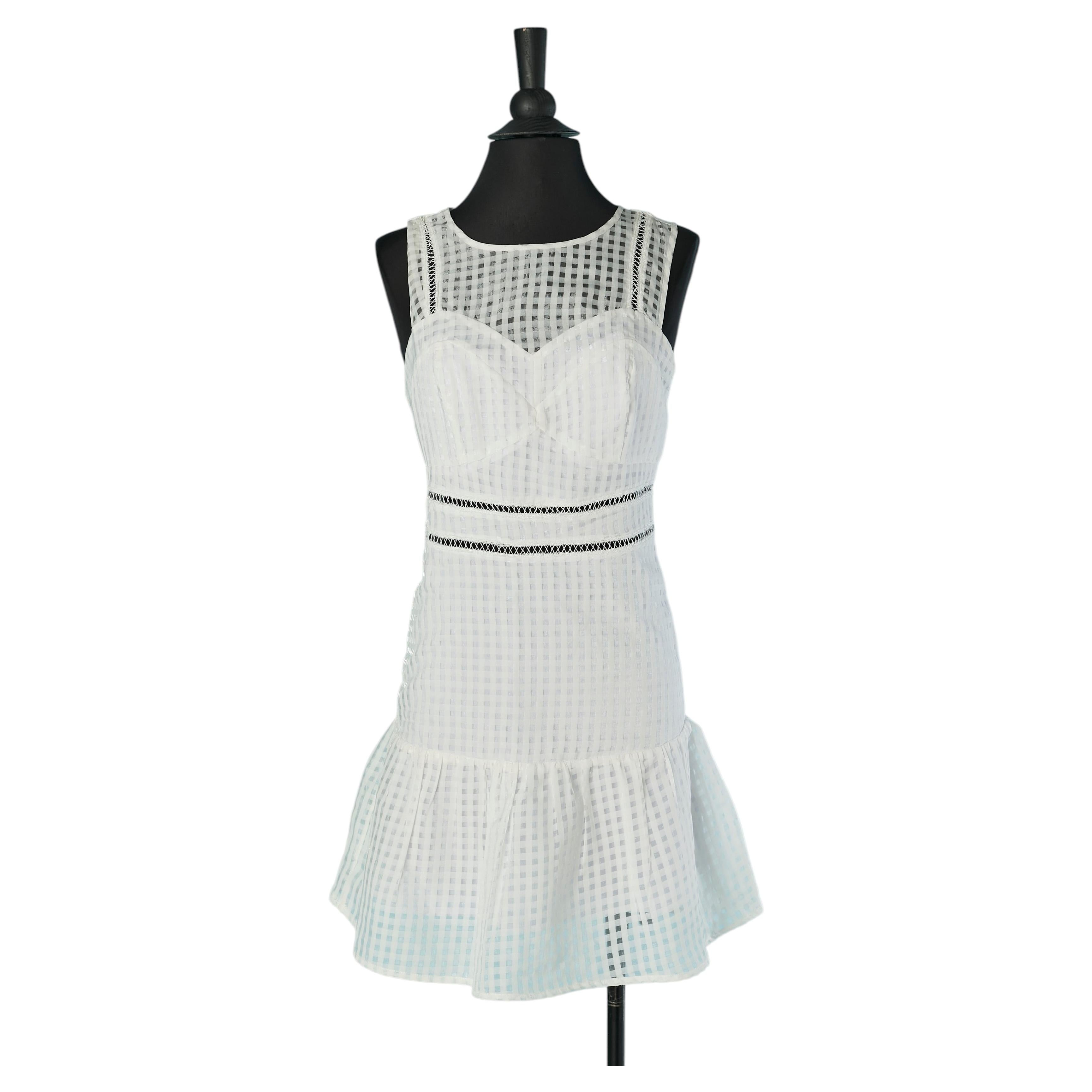 Vestido de cóctel blanco sin mangas HERVE LEGER