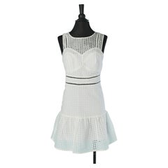 Weißes ärmelloses Cocktailkleid HERVE LEGER