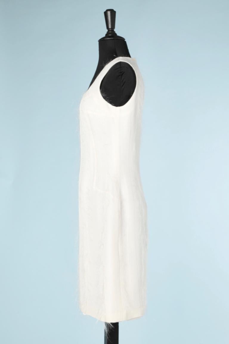 White sleeveless cocktail dress with iridescent thread Versace Jeans Couture For Sale 1