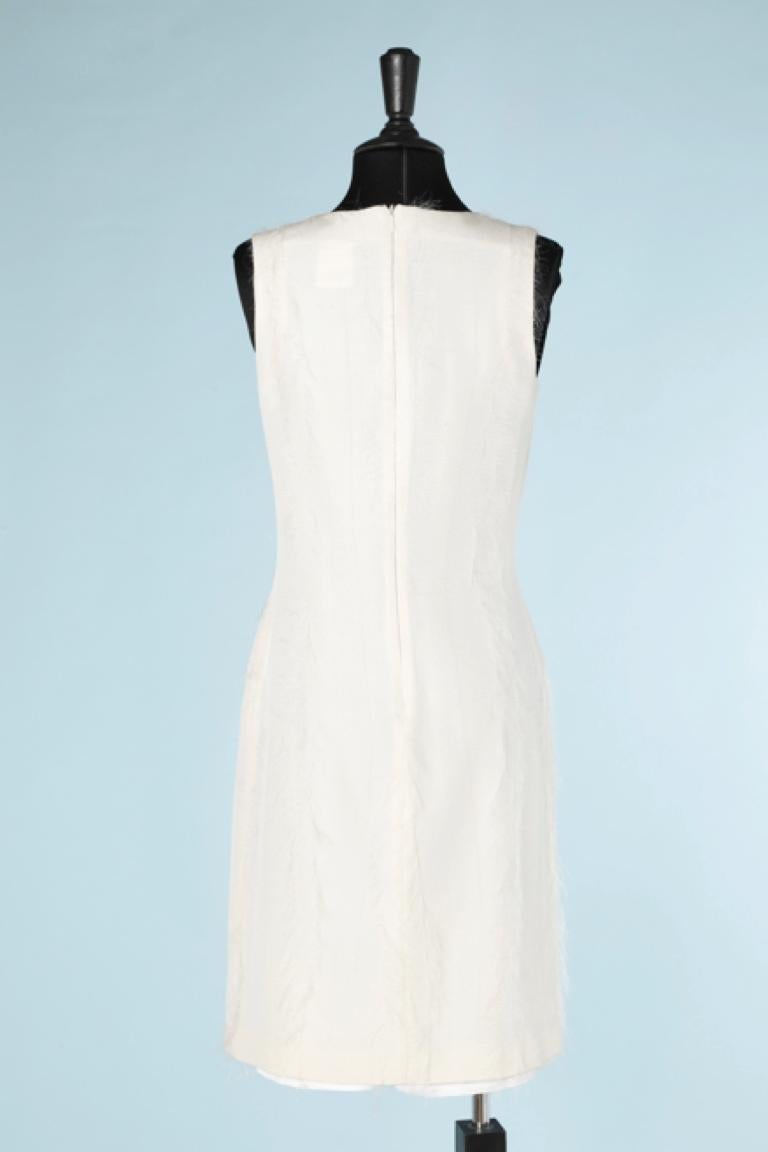 White sleeveless cocktail dress with iridescent thread Versace Jeans Couture For Sale 2