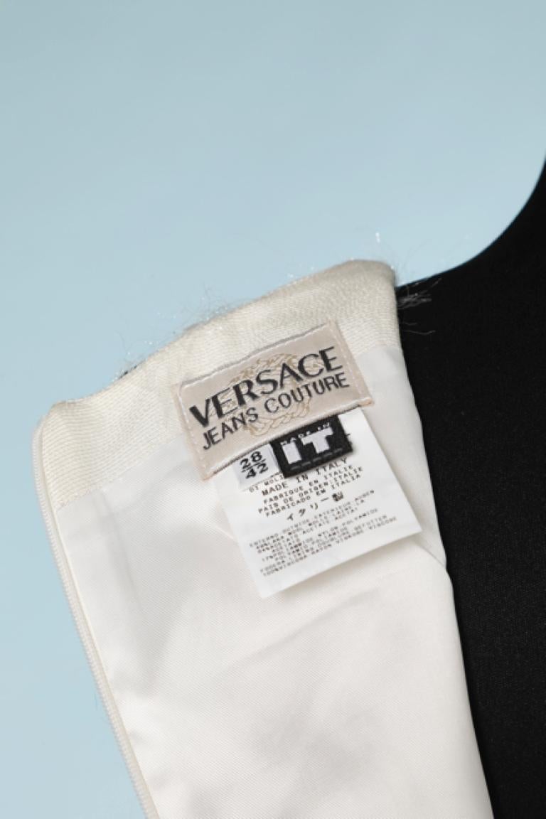 White sleeveless cocktail dress with iridescent thread Versace Jeans Couture For Sale 3