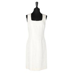 White sleeveless cocktail dress with iridescent thread Versace Jeans Couture