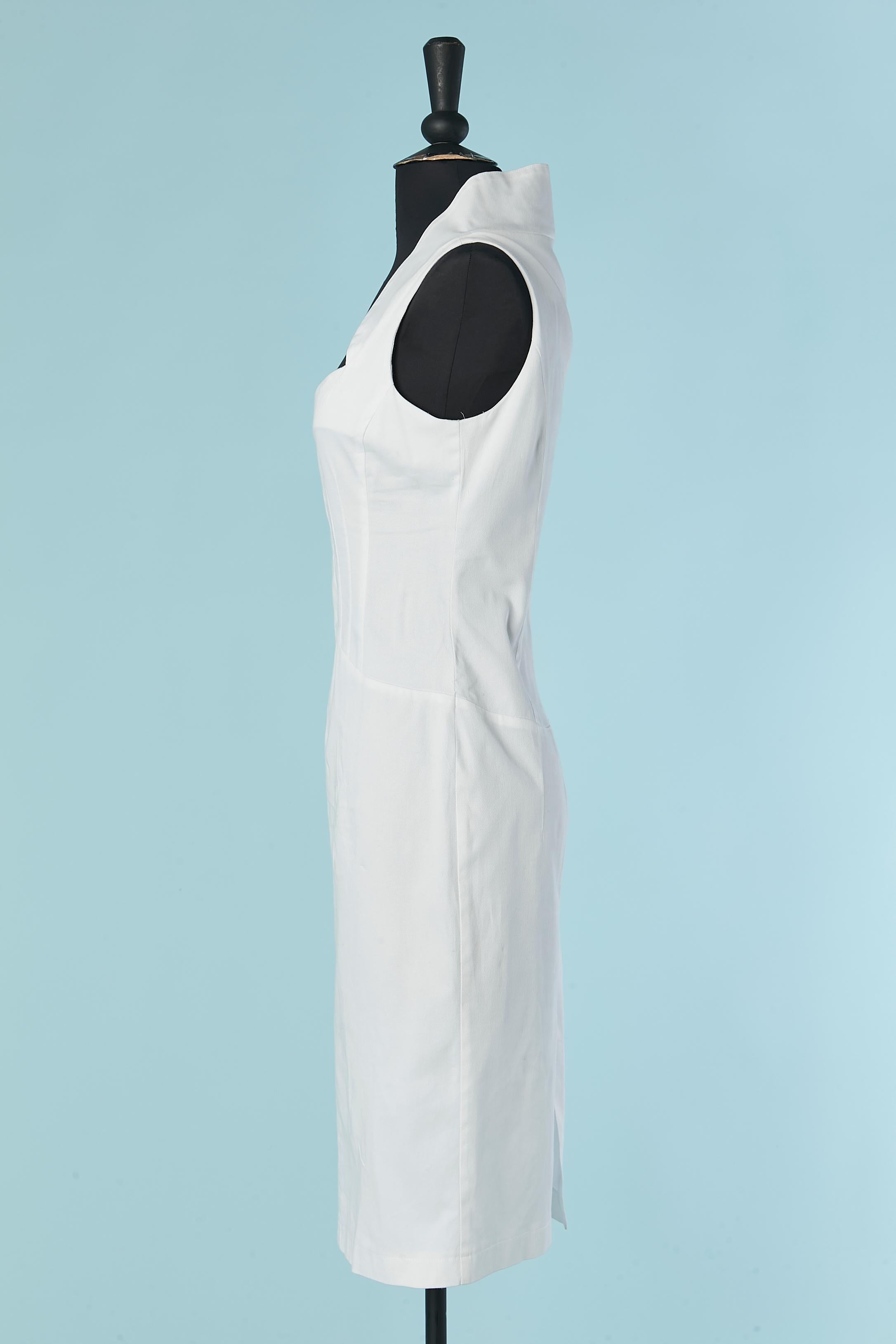 White sleeveless cotton dress D&G by Dolce & Gabbana In Excellent Condition For Sale In Saint-Ouen-Sur-Seine, FR