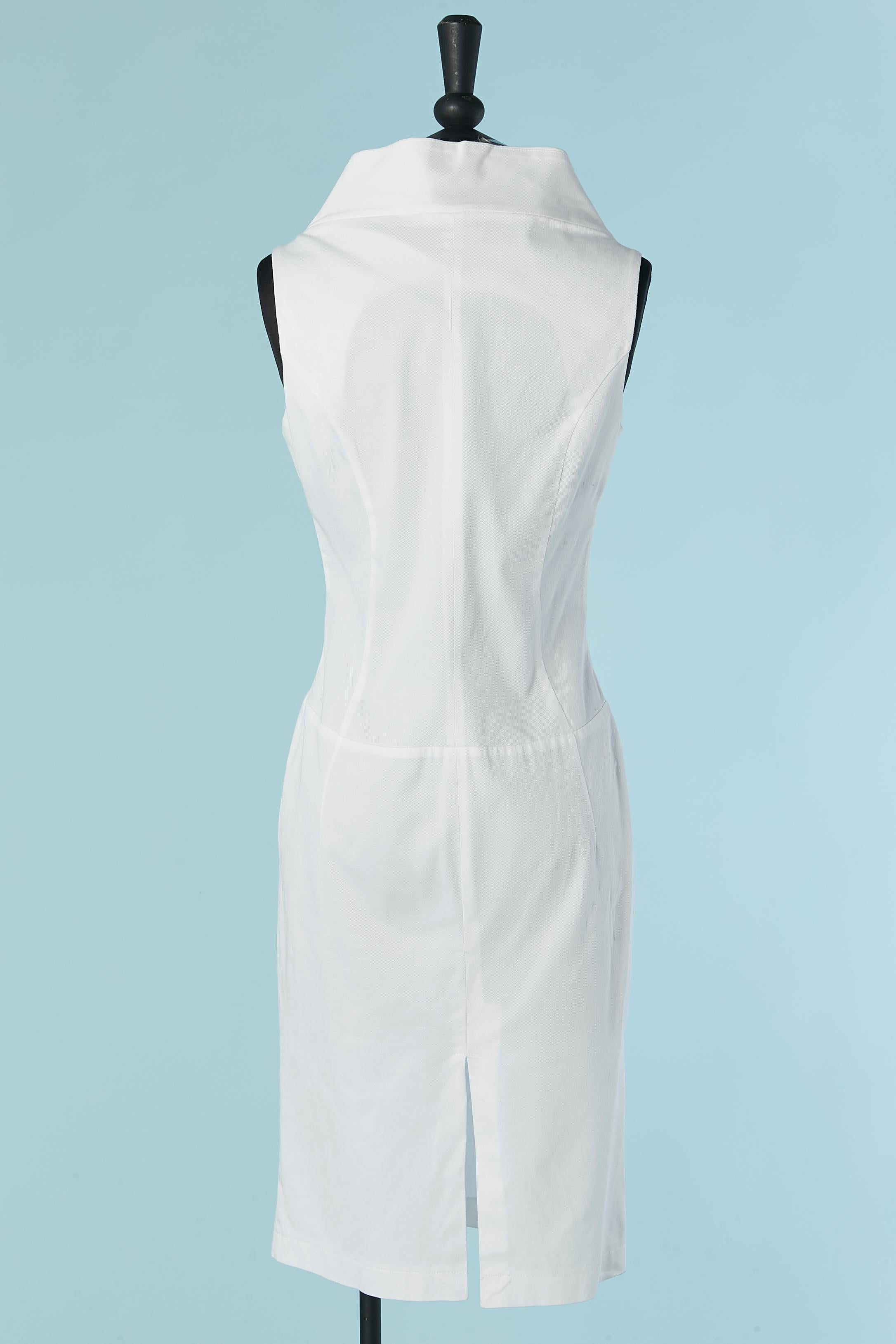 Women's White sleeveless cotton dress D&G by Dolce & Gabbana For Sale