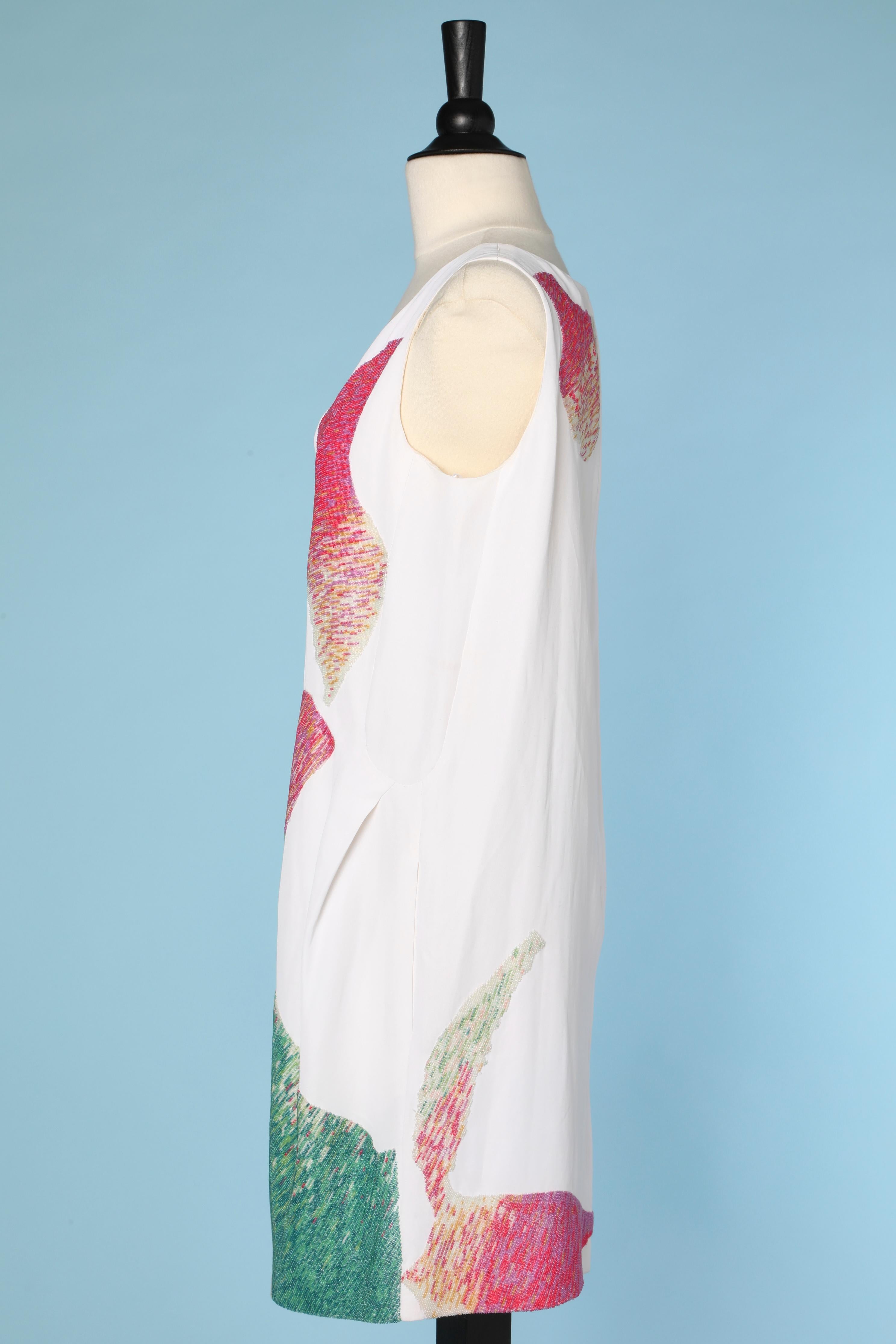 Women's White sleeveless dress with beaded work embroidered Chloé  For Sale