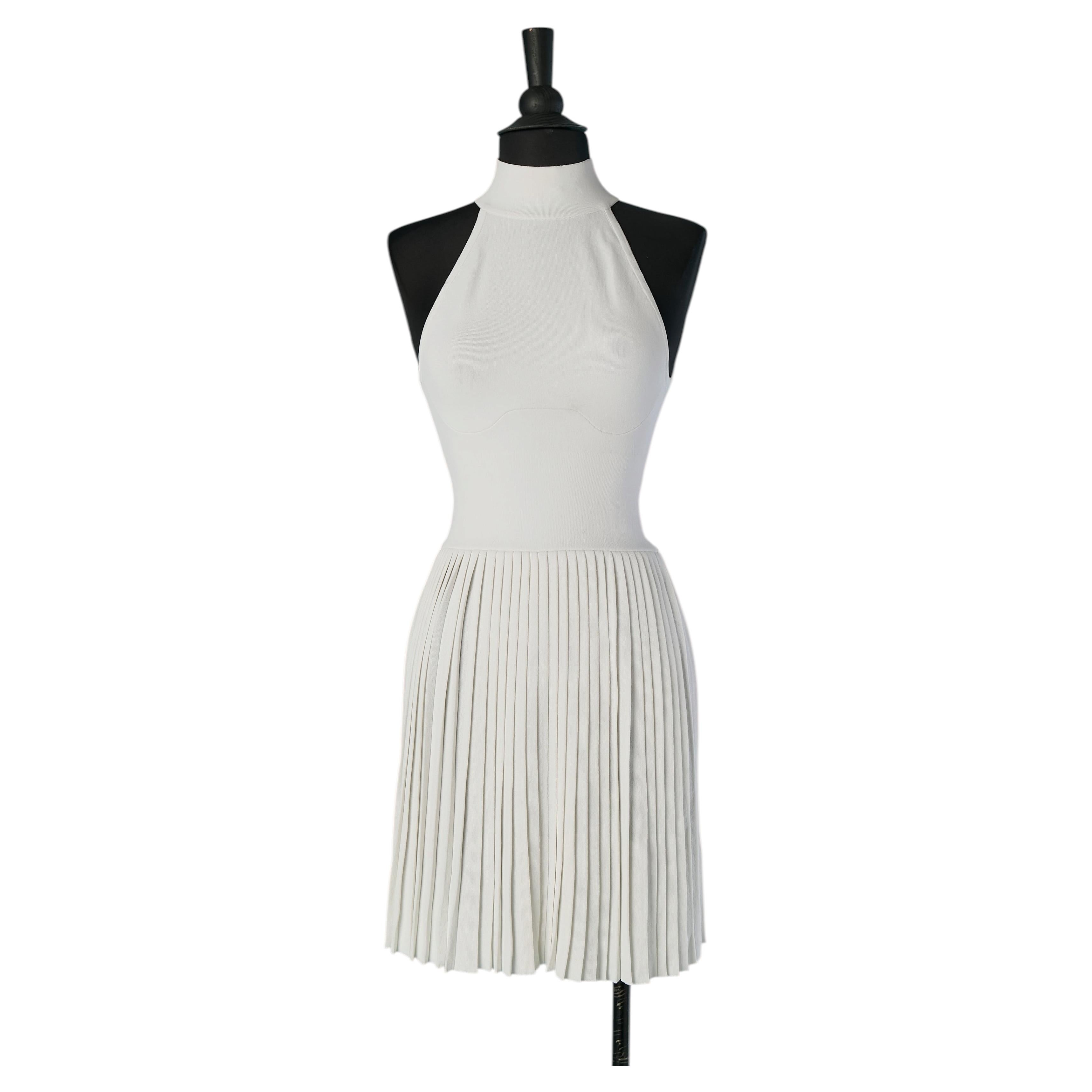 White sleeveless pleated dress ALEXANDRE VAUTHIER