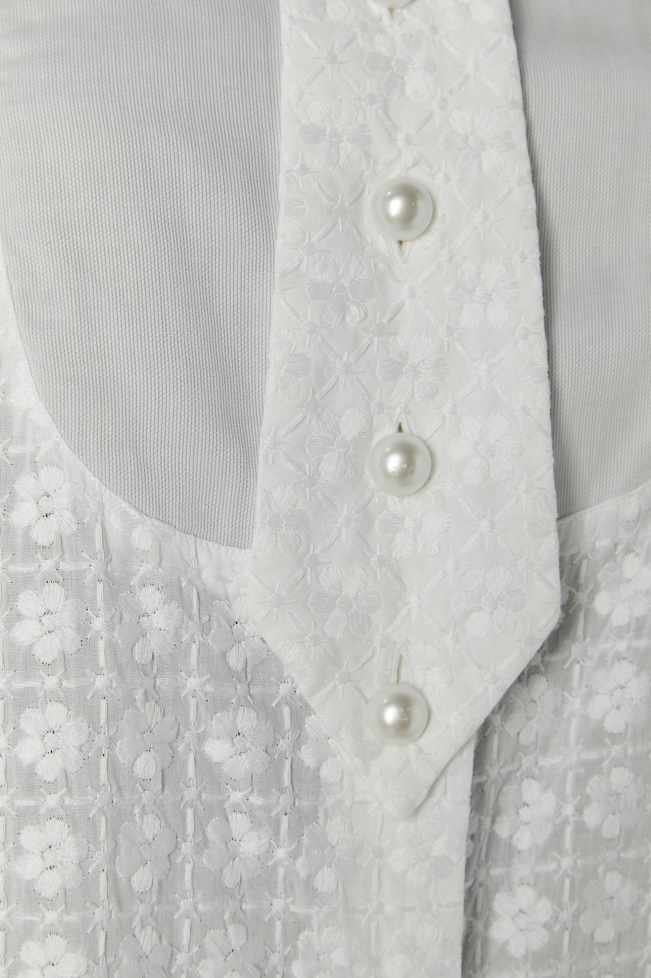 Gris White sleeveless shirt with tie VALENTINO 