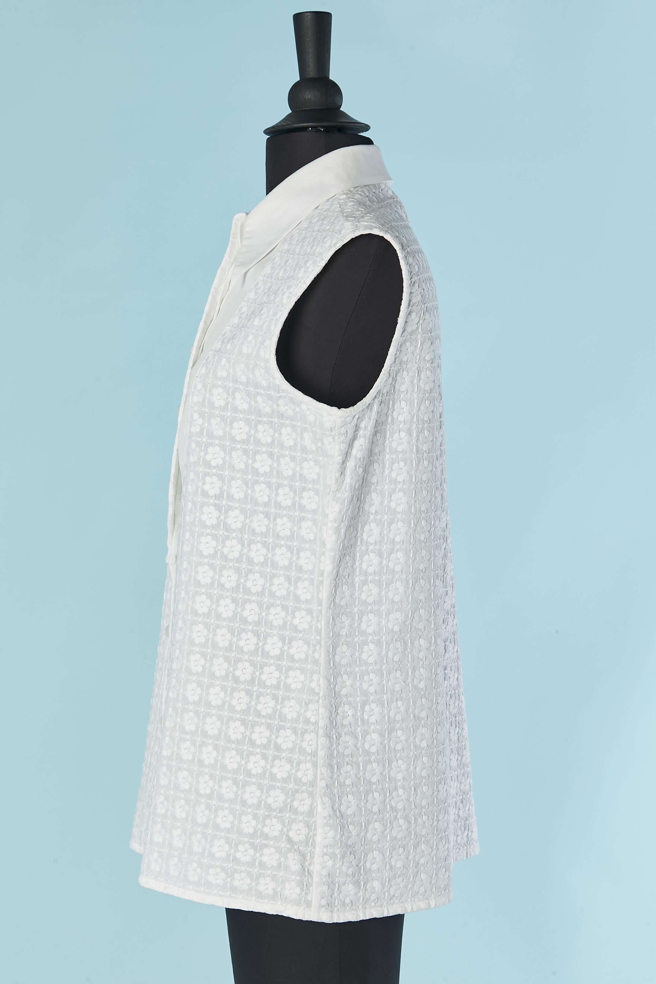 White sleeveless shirt with tie VALENTINO 