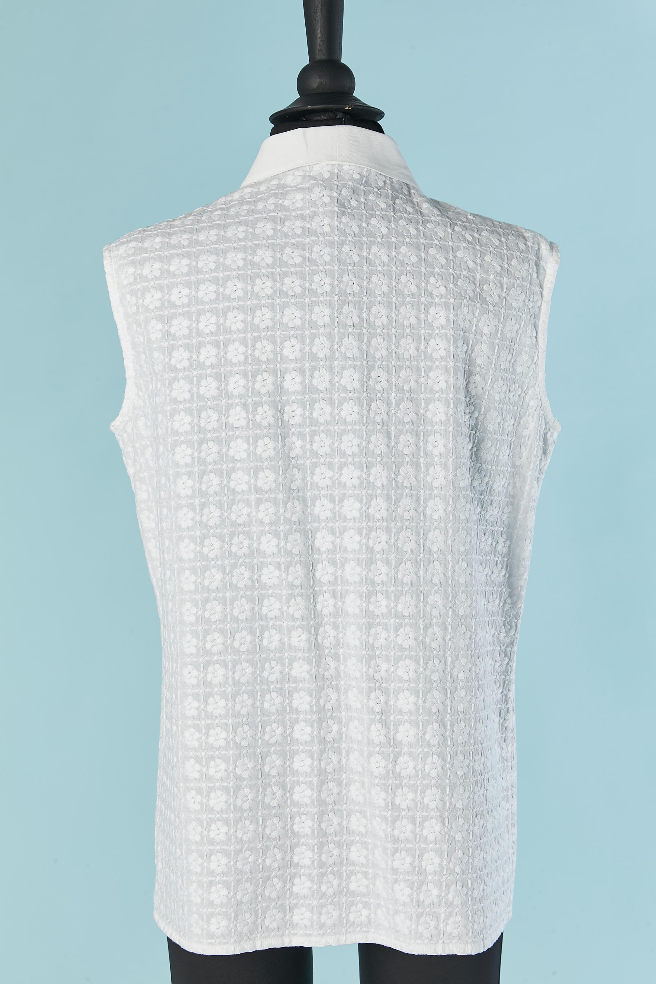 White sleeveless shirt with tie VALENTINO 