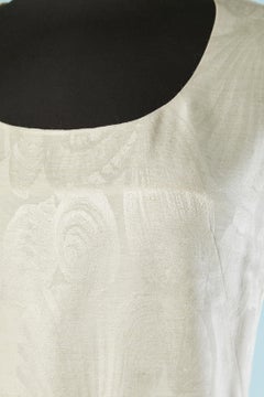 Vestido de cóctel blanco de jacquard de seda sin mangas con estampado de conchas Grès Paris