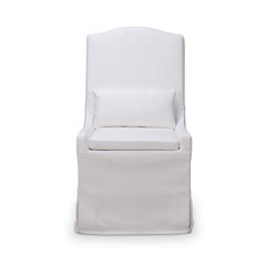 White Slipcovered Dining Chair