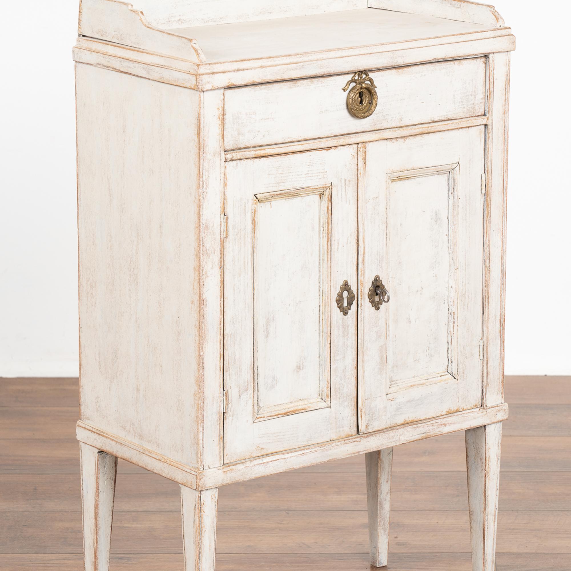 Pine White Small Cabinet, Side Table Sweden circa 1820-40