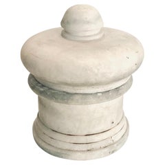 White Small Lidded Alabaster Jar, Italy, Mid Century