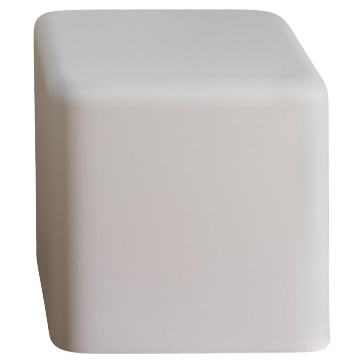 White Soft Cubo Stool by SLIDE Studio