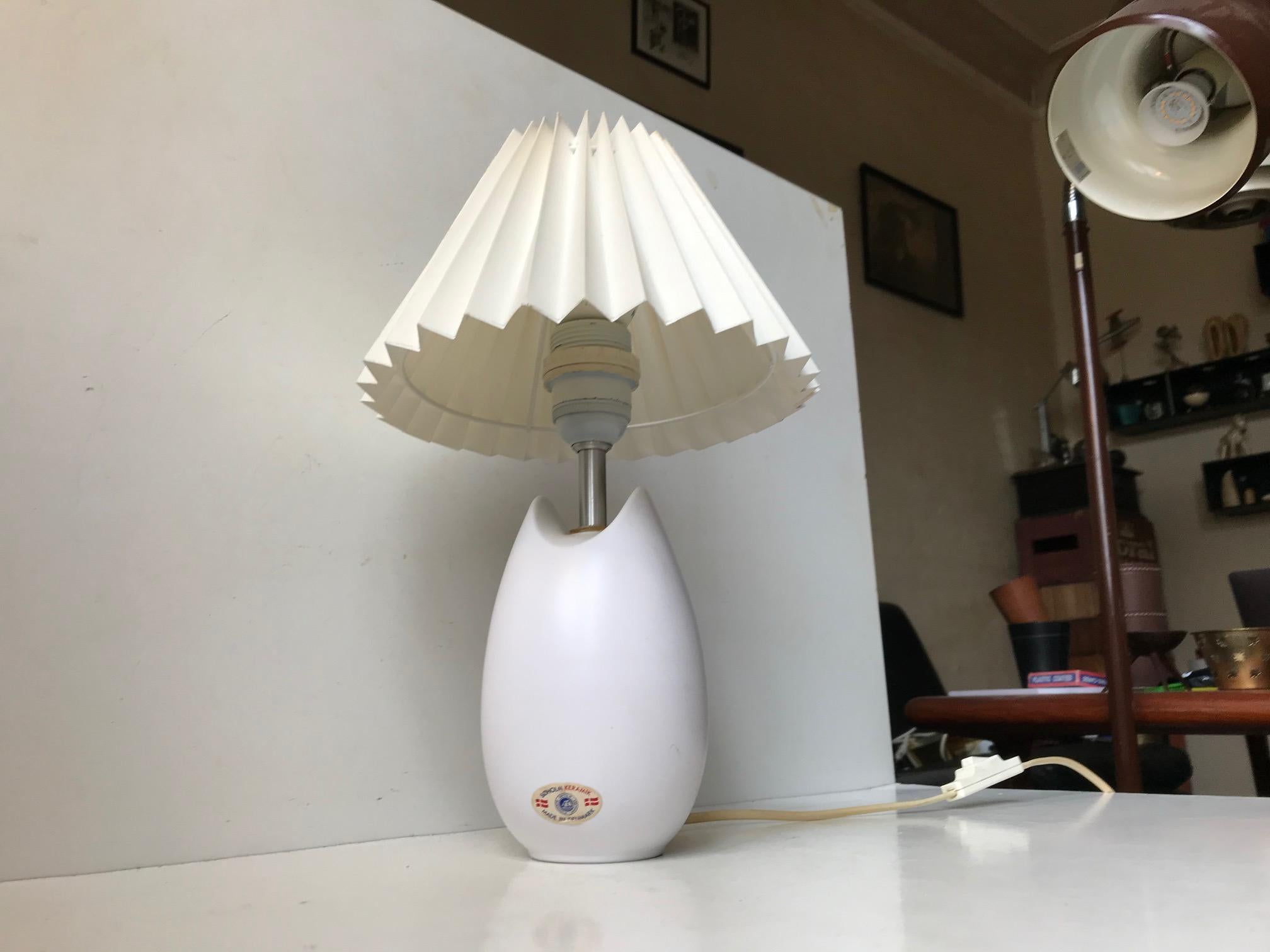 Scandinavian Modern White Soholm Ceramic Table Lamp by Per Rehfeld For Sale