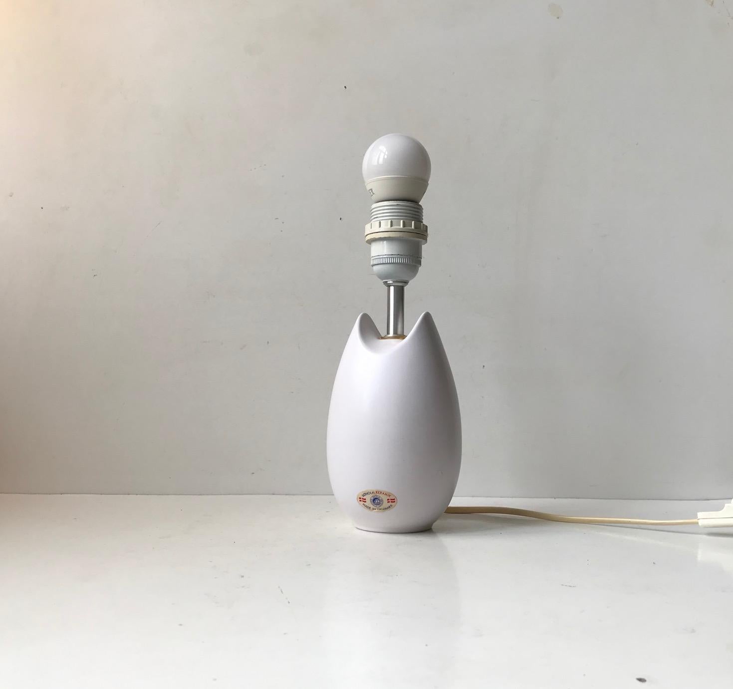 Danish White Soholm Ceramic Table Lamp by Per Rehfeld For Sale