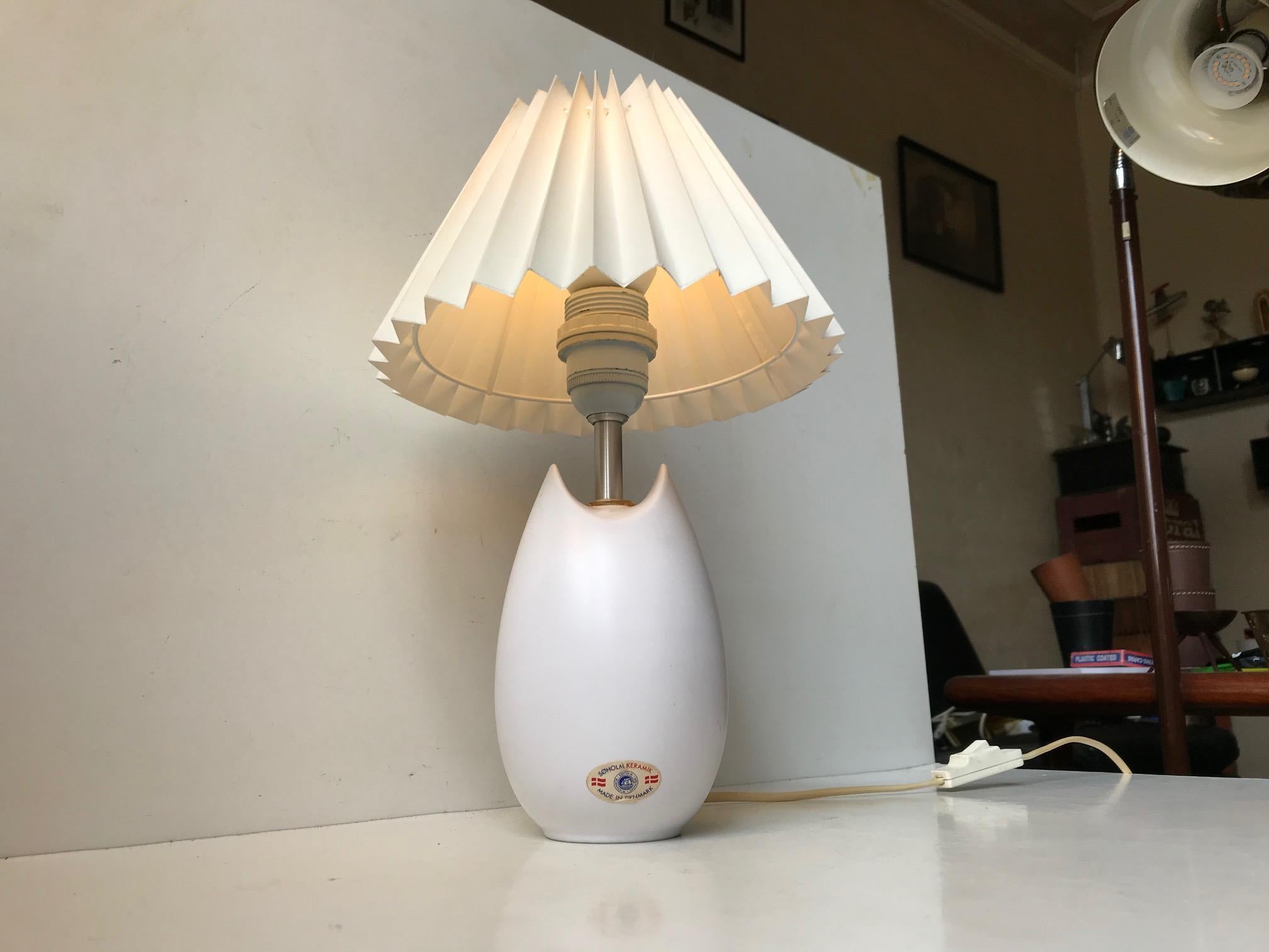 White Soholm Ceramic Table Lamp by Per Rehfeld For Sale 2