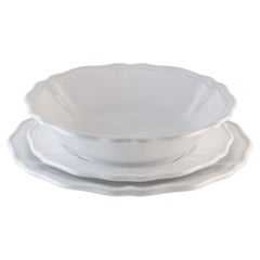 Los platos hondos blancos sirven: Sopa, soporte, plato auxiliar para 4. Hecho a mano en Italia 2024