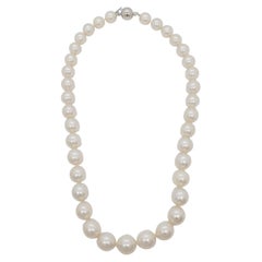 White South Sea 11 - 13 mm Pearl Strand with 18k White Gold Clasp