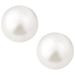 White South Sea Pearl 18 Karat White Gold Earrings