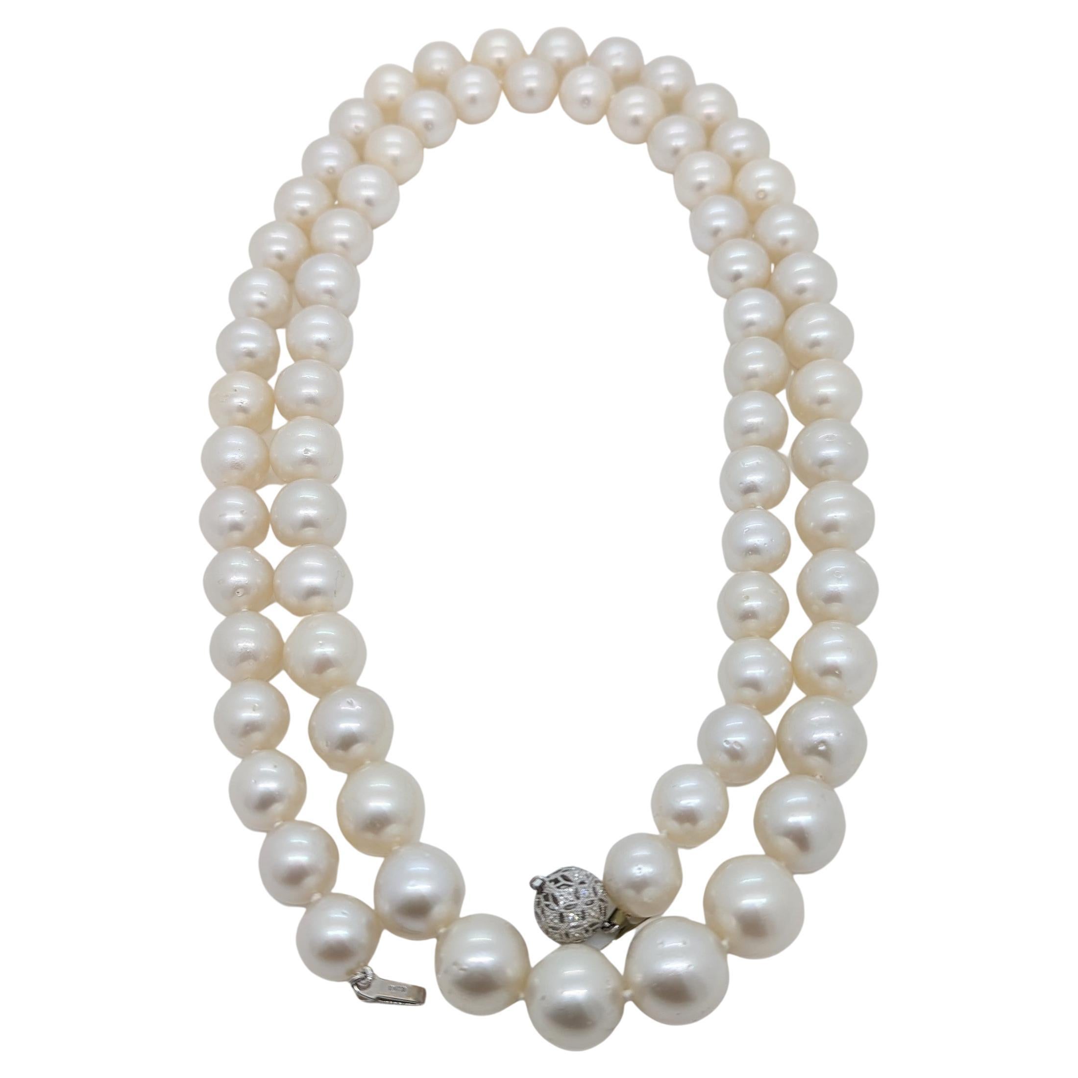 South Sea Pearl and Diamond Necklace in 18K Yellow Gold main image 1