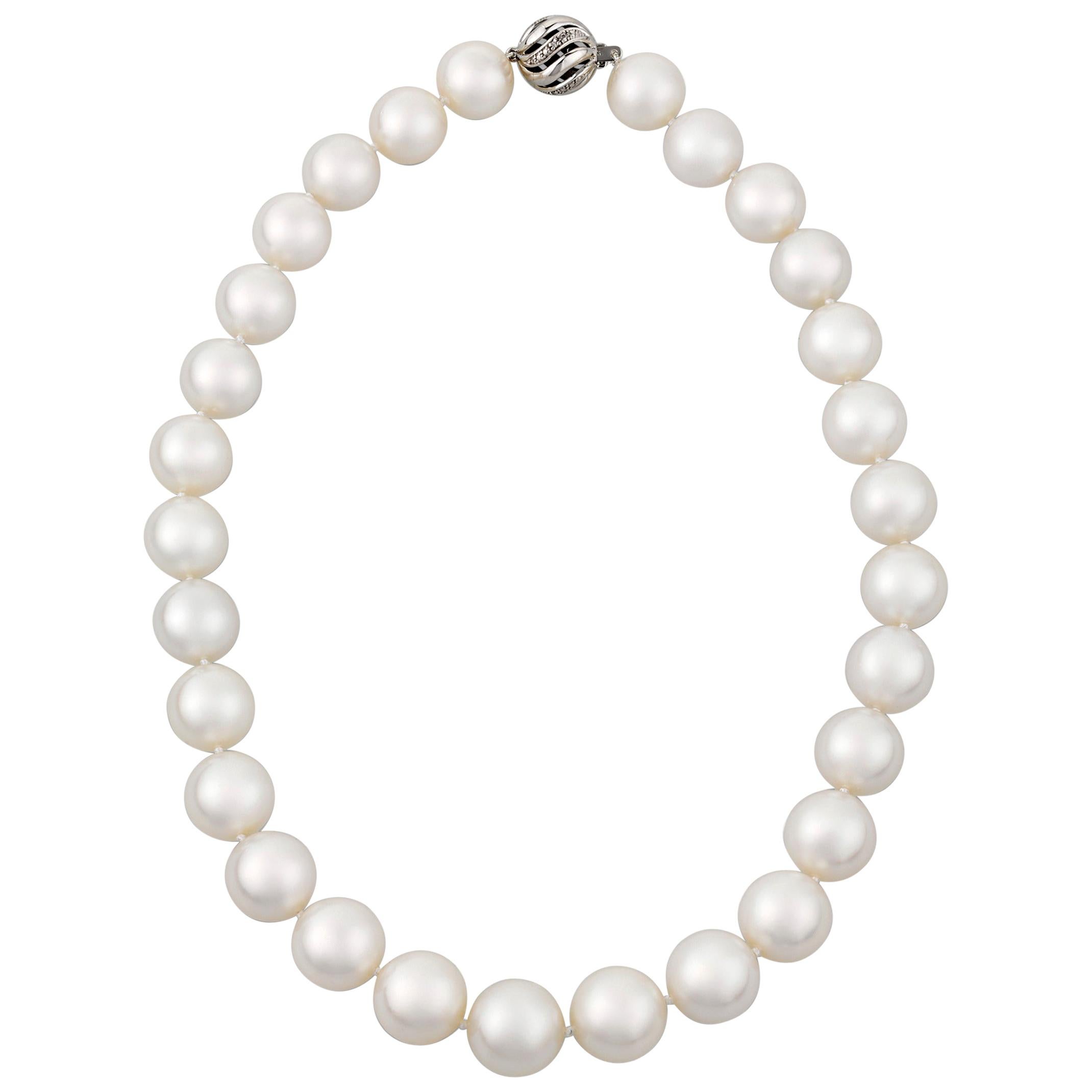 13mm to 15mm White South Sea Pearl Necklace 