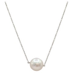 White South Sea Pearl Pendant Necklace in 18K White Gold