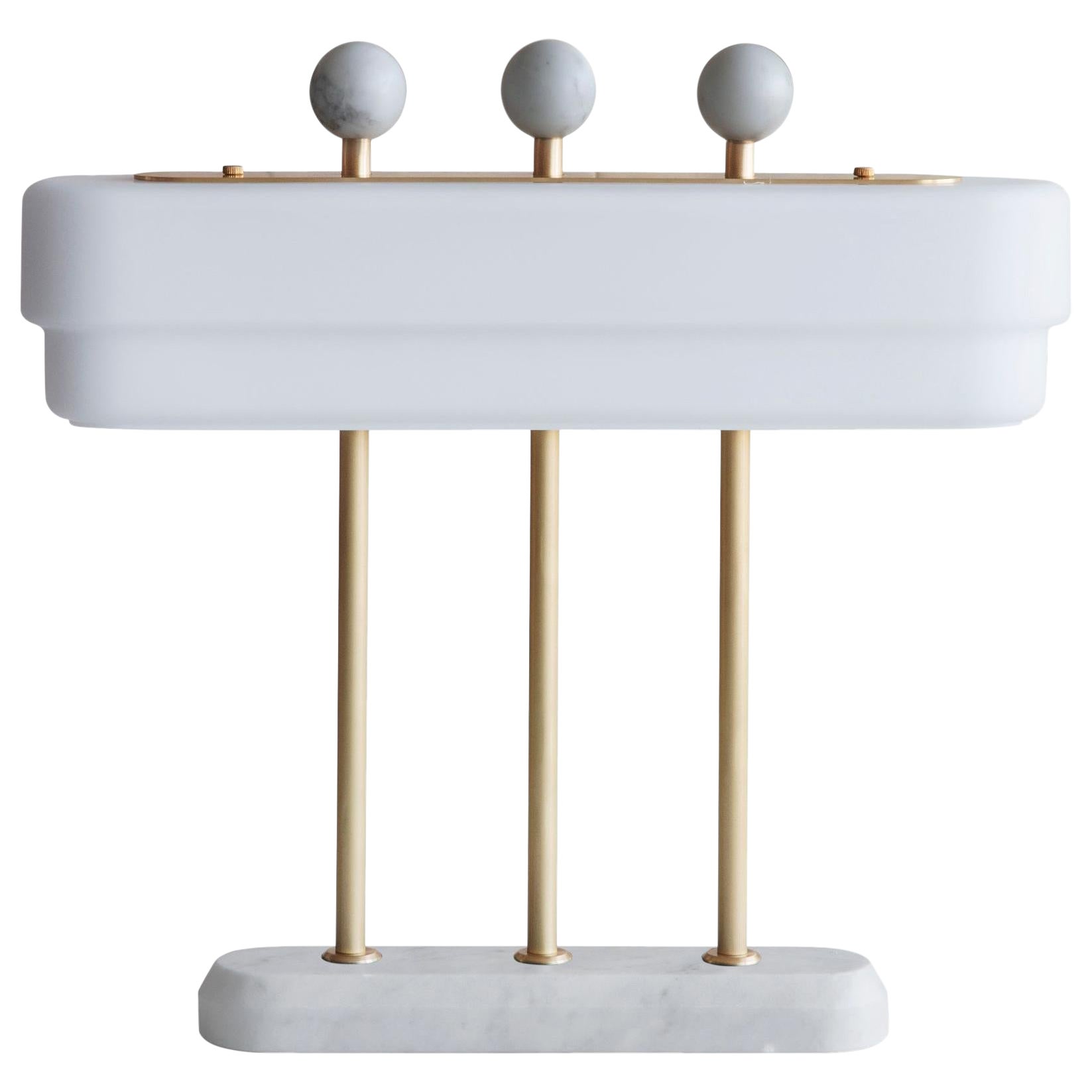 Weiße Spate-Tischlampe von Bert Frank