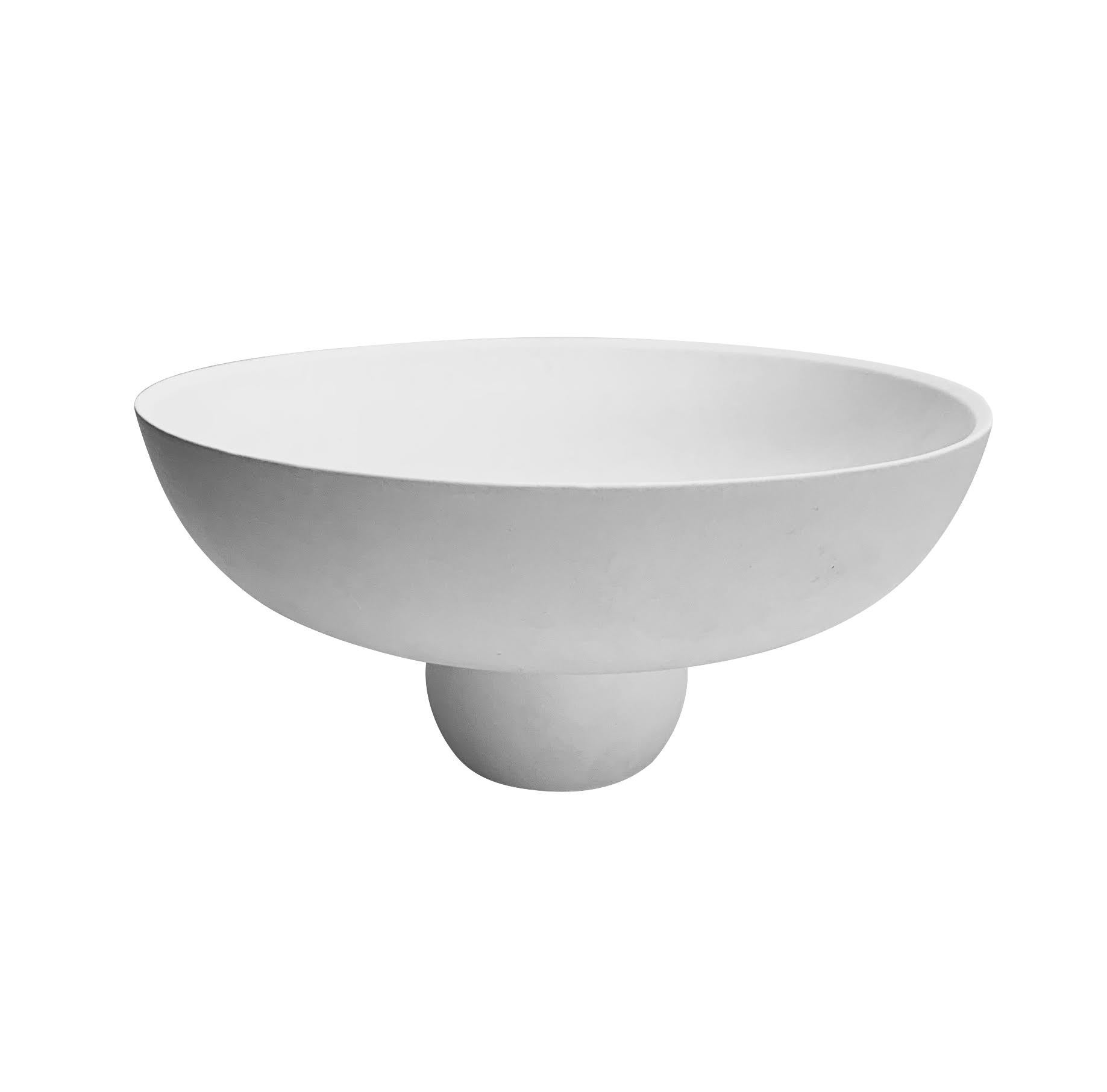 Contemporary Danish designed smooth white bowl with round sphere base.
Part of a very large collection.