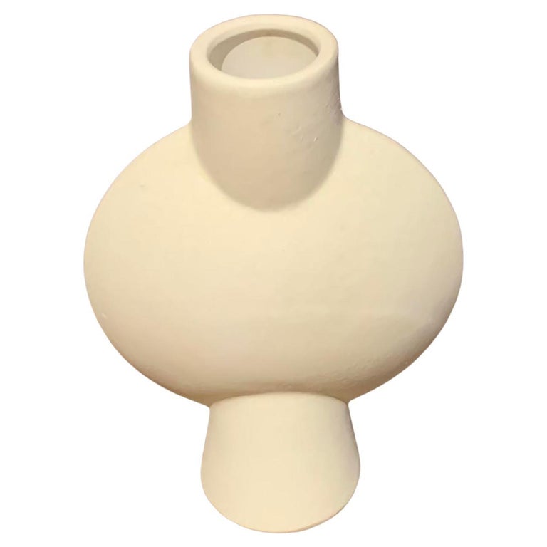 White Sphere Shaped Danish Design Vase, China, Contemporary For Sale at