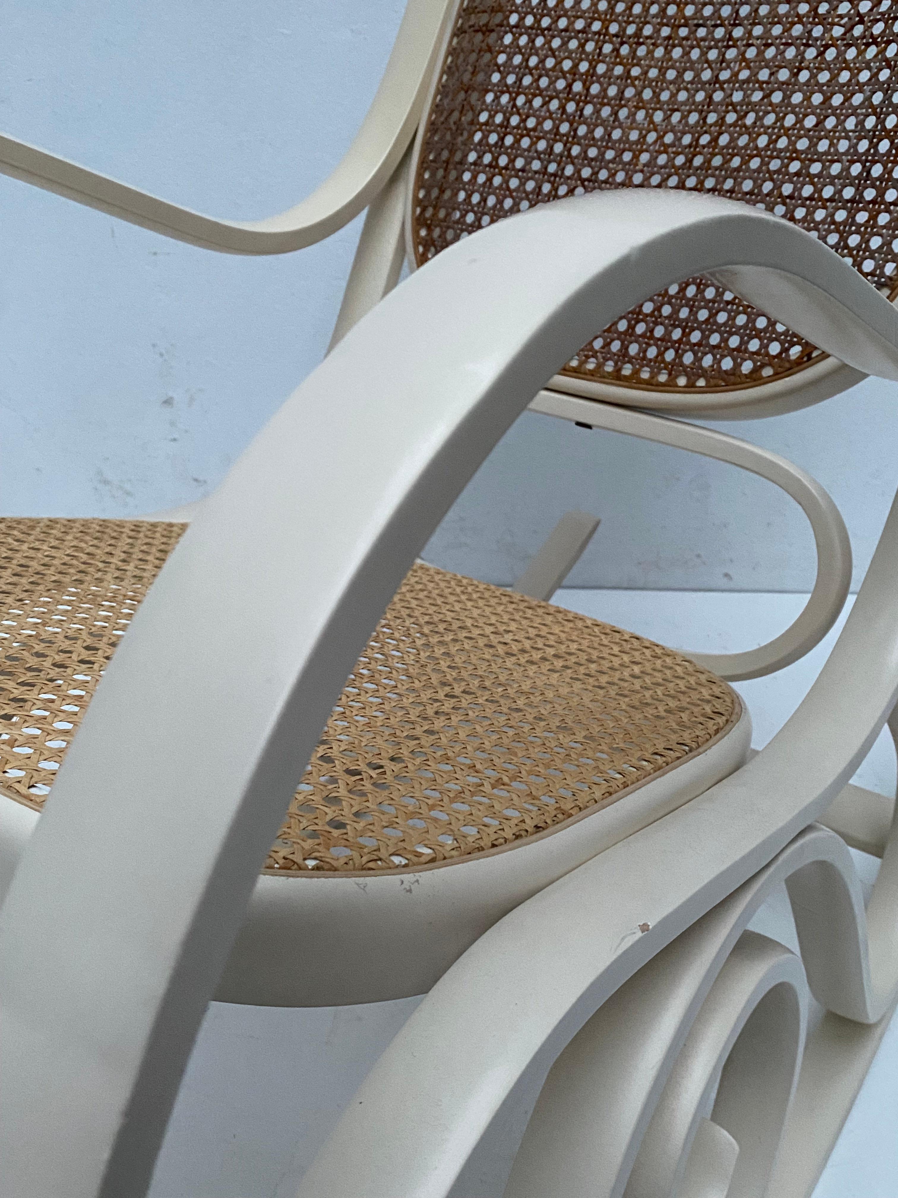White Stained Beech Rocking Chair by Luigi Grassevig Italy, 1970's For Sale 3