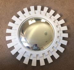 White Starburst Convexed Mirror by Baker Furniture