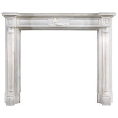 White Statuary Marble Columned Regency Antique Chimneypiece