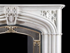 White Statuary Marble Gothic Revival Chimneypiece