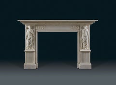 Caminetto Regency in marmo bianco statuario