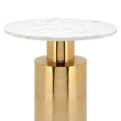 White Stone Side Table