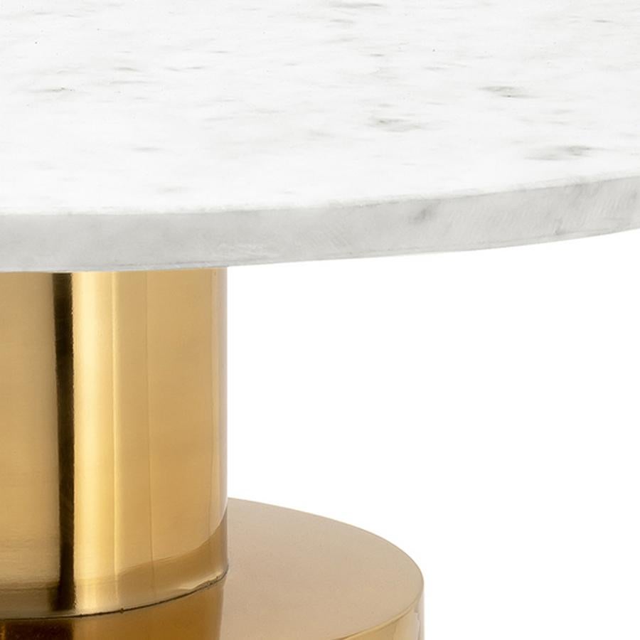 Contemporary White Stone Side Table