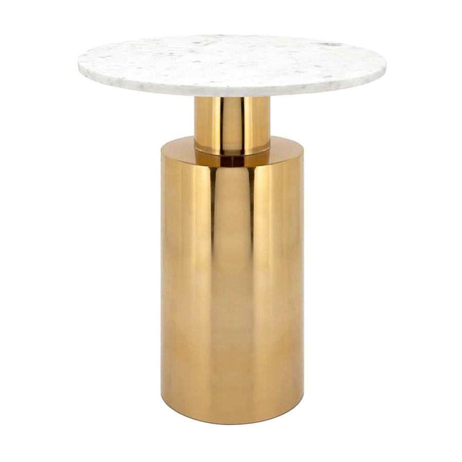 White Stone Side Table For Sale