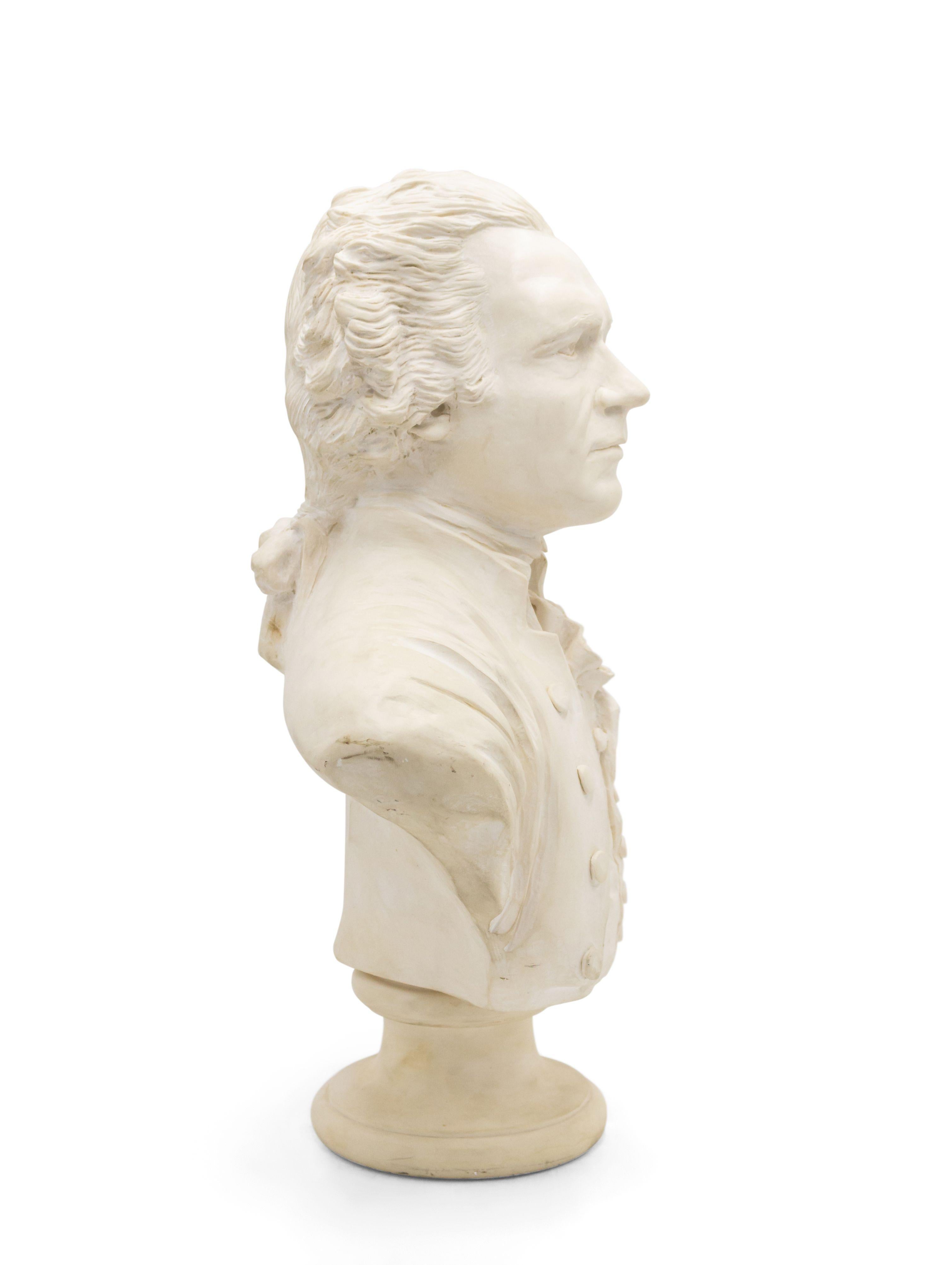 Hand-Crafted White Stone Thomas Jefferson Bust