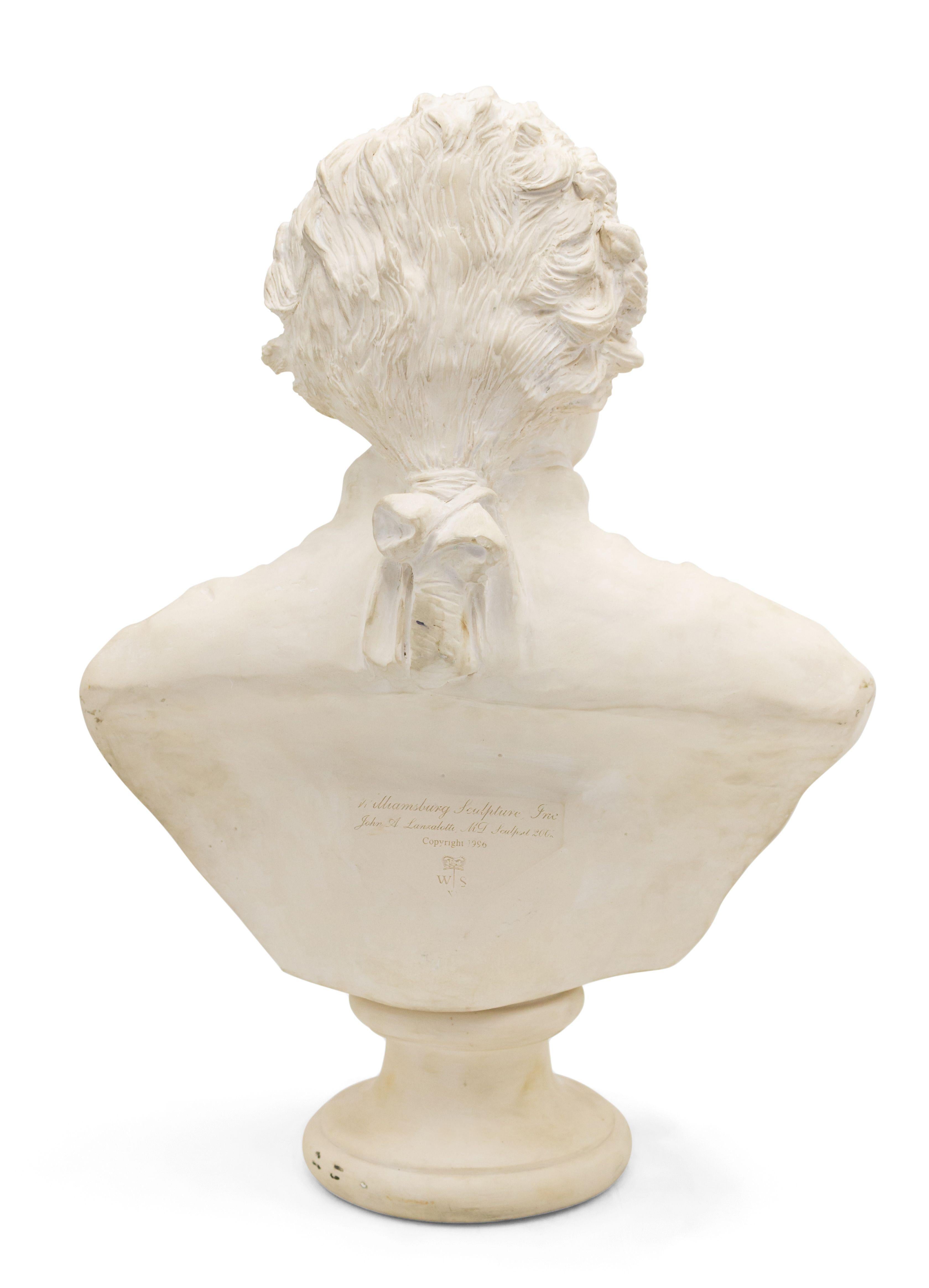 20th Century White Stone Thomas Jefferson Bust