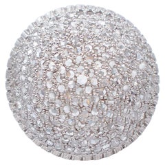 White Stones, 9 Karat Rose Gold and Silver Retrò Ring