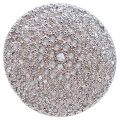 Retrò-Ring mit weißen Steinen, 9 Karat Roségold und Silber