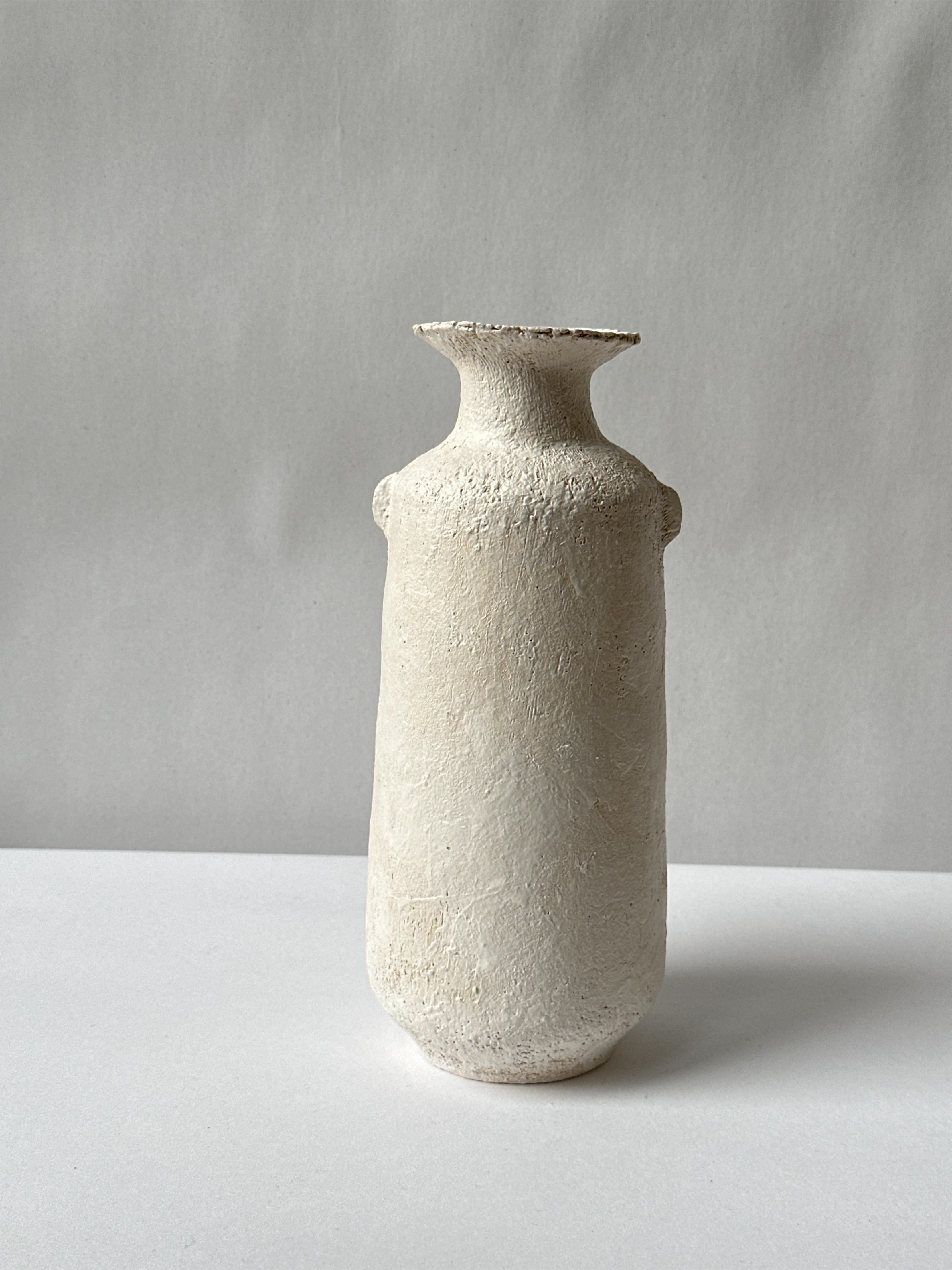 White Stoneware Alavastron Vase by Elena Vasilantonaki For Sale 5
