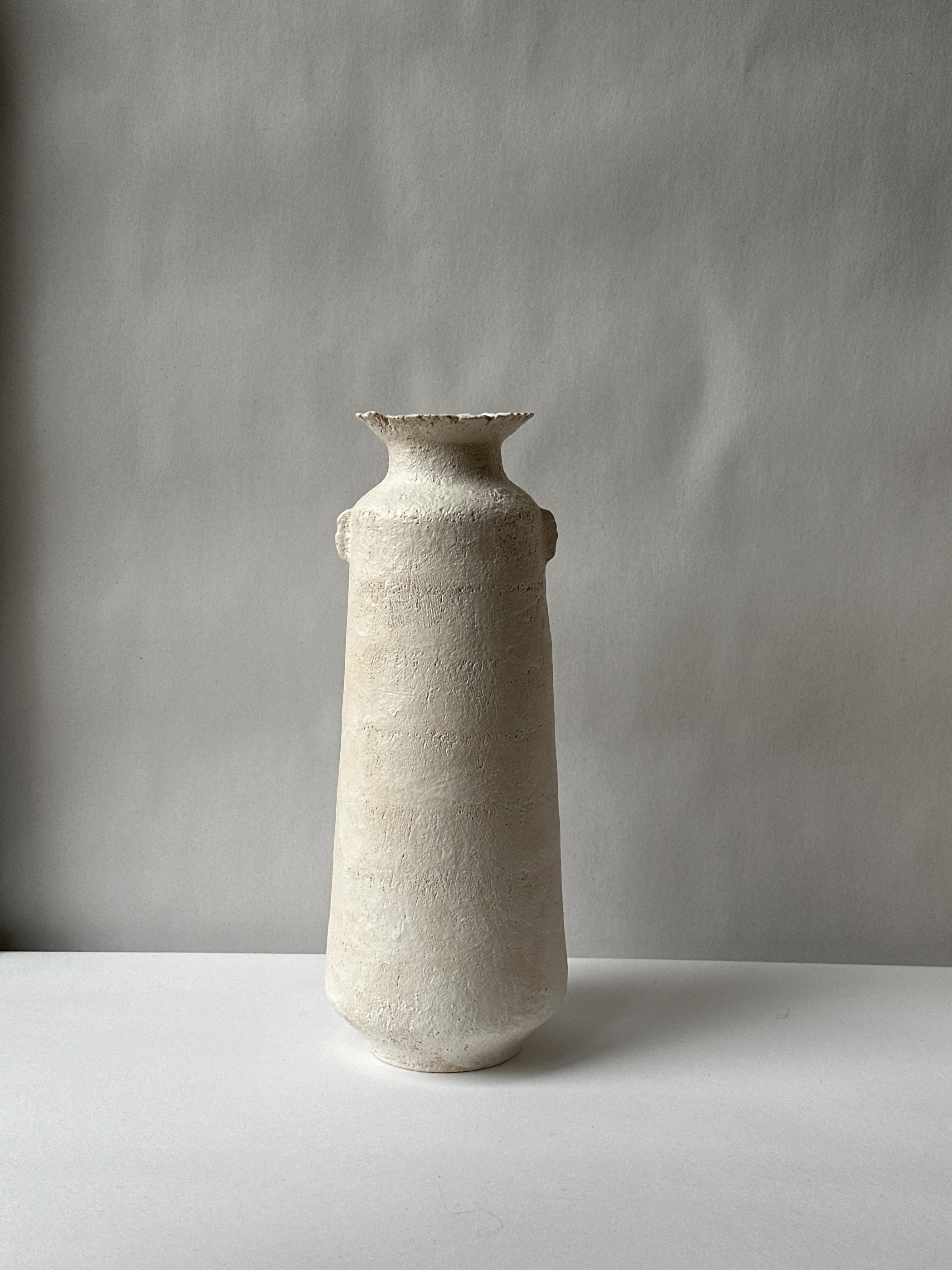 White Stoneware Alavastron Vase by Elena Vasilantonaki For Sale 9